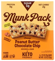 Munk Pack Chewy Granola Bar Gluten Free Keto Peanut Butter Chocolate Chip