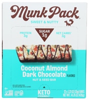 Munk Pack Nut & Seed Bar Gluten Free Keto Coconut Almond Dark Chocolate