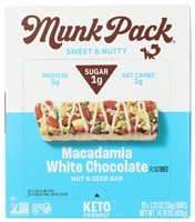 Munk Pack Nut & Seed Bar Gluten Free Keto Macadamia White Chocolate