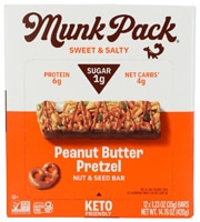 Munk Pack Nut & Seed Bar Gluten Free Keto Peanut Butter Pretzel