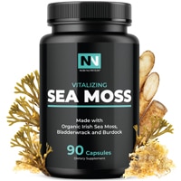 NOBI Nutrition Sea Moss Capsules - Organic Irish Sea Moss Bladderwrack and Burdock