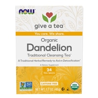 NOW Foods Real Tea Organic Dandelion Cleansing Herbal Tea