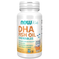 NOW Kids DHA Fish Oil Chewables Brain Health Support Fruit