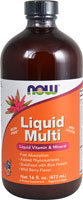 NOW Liquid Multi Iron Free Wild Berry