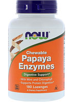 NOW Papaya Enzymes Chewable Mint