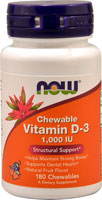 NOW Vitamin D-3 Chewable Natural Fruit