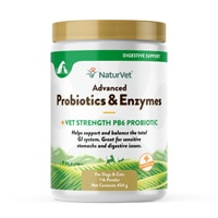 NaturVet Advanced Probiotics & Enzymes Powder Plus Vet Strength PB6 Probiotic for Dogs