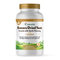 NaturVet Brewers Dried Yeast Formula with Garlic Flavoring Plus Omegas for Dogs & Cats