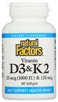 Natural Factors Vitamin D3 & K2