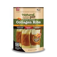 Natural Pet Collagen Ribs Natural Protein-Packed Dog Chews Peanut Butter Sweet Potato