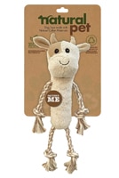 Natural Pet Dog Toy Eco-Friendly Squeaker Plush & Rope Cow