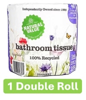 Natural Value Bathroom Tissue 100% Recycled 2 Ply 500 Sheets