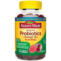 Nature Made Digestive Probiotics plus Energy B12 Gummies Raspberry & Cherry