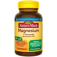 Nature Made Magnesium L-Threonate with Vitamins C & D3