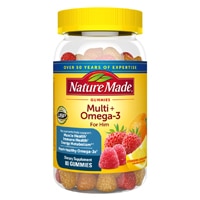 Nature Made Multi + Omega-3 For Him Gummies Strawberry Lemon & Orange