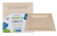 NatureZWay Plate Square 10 in Compostable Bamboo