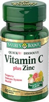 Nature's Bounty Quick Dissolve Vitamin C plus Zinc Natural Citrus