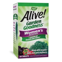 Nature's Way Alive! Garden Goodness Women's Multivitamin - Vitamins C-D3-B12- E-Zinc