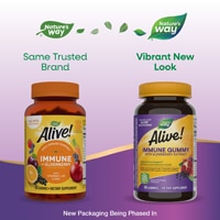 Nature's Way Alive! Immune Gummies - Elderberry Extract - Vitamins C D3 & Zinc