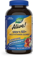 Nature's Way Alive! Men's 50+ Gummy Multivitamin - Vitamins C-D3-B12-E-Zinc