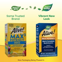 Nature's Way Alive! Men's Max3 Potency Multivitamin - Vitamins C-D3-B12-B6-Magnesium