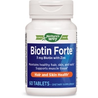 Nature's Way Biotin Forte - 3 mg Biotin with Zinc-Vitamins C-B12-B6-Folate