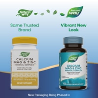 Nature's Way Calcium Magnesium & Zinc Mineral Complex - 765 mg Per 3-Capsule Serving