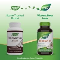 Nature's Way Coconut Oil - 62% MCTs - 4000 mg Per 4-Softgel Serving - Hexane Free