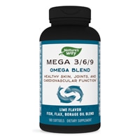 Nature's Way Mega 3-6-9 Omega Blend - Fish-Flax-Borage Oil Blend - Lime Flavored