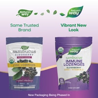 Nature's Way Sambucus Immune Lozenges - Elderberry-Zinc-Vitamin C - USDA Organic