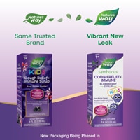 Nature's Way Sambucus Kids Cough Relief + Immune Elderberry Syrup - Vitamin C - Zinc