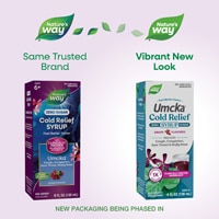 Nature's Way Umcka Cold Relief Zero Sugar Syrup - Homeopathic Grape Flavored