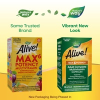 Nature's Way Way Alive! Max6 Potency Multivitamin - Vitamins B12-C-D-E - No Added Iron