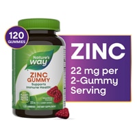 Nature's Way Zinc Gummies - 100% Daily Value Zinc per Gummy Mixed Berry Flavored