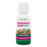 NaturesPlus Animal Parade Children's Liquid Multi-Vitamin and Mineral Supplement Tropical Berry