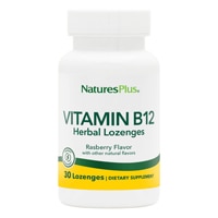 NaturesPlus Vitamin B-12 Herbal Lozenges Raspberry