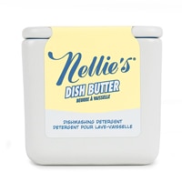 Nellie's Dish Butter Semi-Solid Dishwashing Soap in Refillable Ceramic Container - White