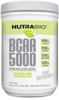 NutraBio BCAA 5000 Natural Powder Raw Unflavored