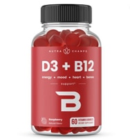 NutraChamps Vitamin D3 + B12 Gummies Raspberry