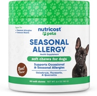 Nutricost Pets Dog Seasonal Allergy Support Colostrum Turmeric Quercetin Beef