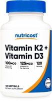 Nutricost Vitamin K2 -100 MCG + Vitamin D3 Softgels - 5000 IU