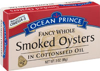 Ocean Prince Fancy Whole Smoked Oysters In Cottonseed Oil