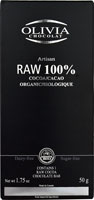 Olivia Chocolat Artisan 100% Raw Cocoa Chocolate Bar Organic