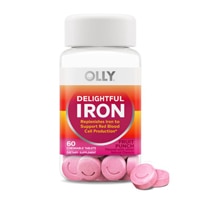 Olly Delightful Iron Chewable Tablets Iron Supplement Fruit Punch