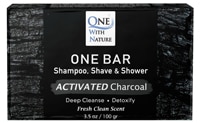 One With Nature One Bar Shampoo Shave Shower Activated Charcoal Fresh Clean