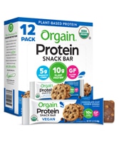 Orgain Organic Plant Based Protein Snack Bar Chocolate Chip Cookie Dough