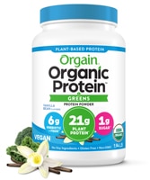 Orgain Organic Vegan 21g Protein & Greens Powder Plant Based Non-GMO Vanilla