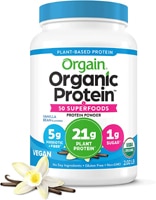 Orgain Organic Vegan 21g Protein Powder + 50 Superfoods Plant Based Vanilla Bean