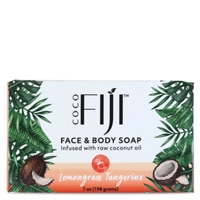 Organic Fiji Face & Body Coconut Oil Bar Soap Lemongrass Tangerine