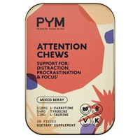 PYM Attention Chews - Support for Procrastination Focus & Productivity Mixed Berry